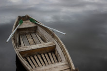 Lonely Boat With Oars