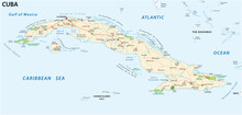 Cuba Road And National Park Vector Map