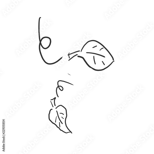 風に舞う枯れ葉 クリスマスイメージ落書き風ゆるいイラスト Stock Illustration Adobe Stock