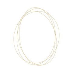 geometric oval frame ornament decoration vector line outline gold element