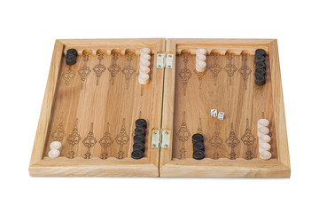 Backgammon playing field and dices