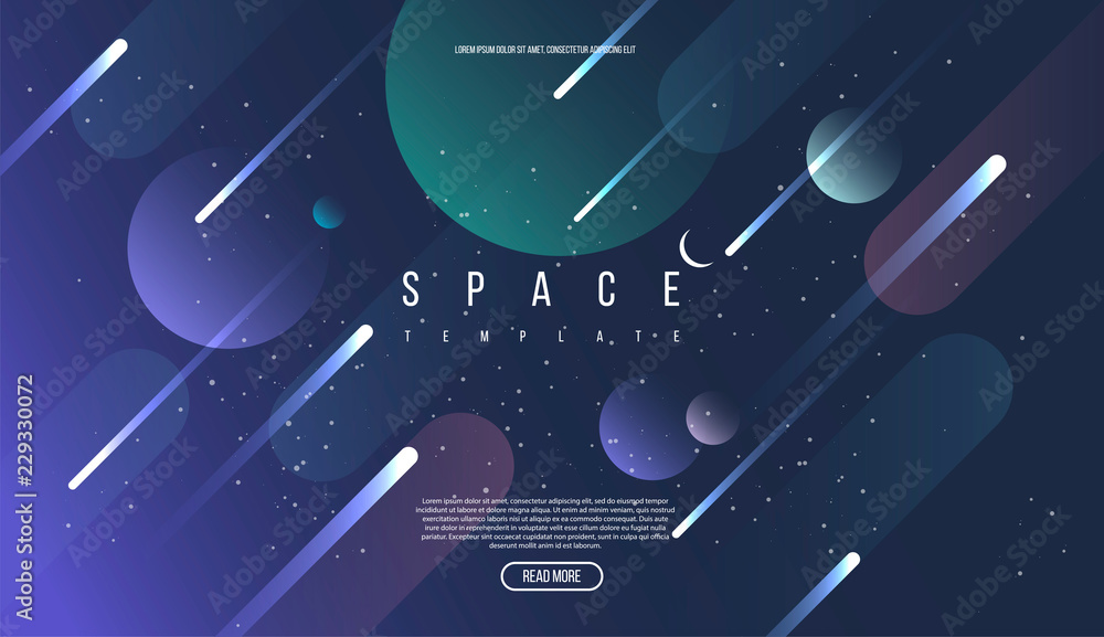 Vector Universe background for presentation design. Brochure template with space elements. - obrazy, fototapety, plakaty 
