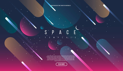 vector universe background for presentation design. brochure template with space elements.
