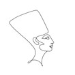 Egyptian queen Nefertiti isolated on white background.