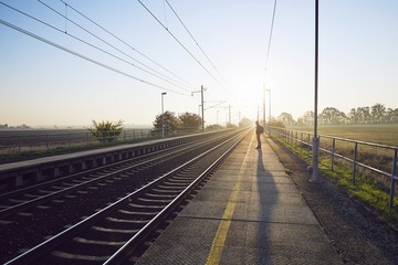 Man waiting for train