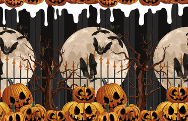 Wall Mural - Halloween Seamless Pattern. Digital design elements for Halloween. Perfect for decoration, wrapping papers, greeting cards, web page background and other print projects.