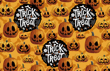 Wall Mural - Halloween Seamless Pattern. Digital design elements for Halloween. Perfect for decoration, wrapping papers, greeting cards, web page background and other print projects.