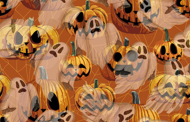 Wall Mural - Halloween Seamless Pattern. Digital design elements for Halloween. Perfect for decoration, wrapping papers, greeting cards, web page background and other print projects.