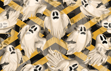 Wall Mural - Halloween Seamless Pattern. Digital design elements for Halloween. Perfect for decoration, wrapping papers, greeting cards, web page background and other print projects.
