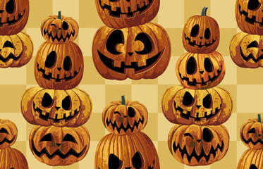 Wall Mural - Halloween Seamless Pattern. Digital design elements for Halloween. Perfect for decoration, wrapping papers, greeting cards, web page background and other print projects.