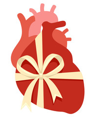 Canvas Print - Donate Organ New Heart Illustration