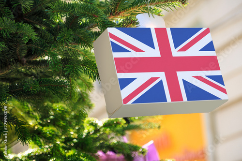 British Flag Printed On A Christmas Gift Box Printed Present Box