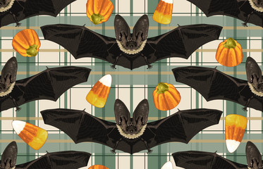 Wall Mural - Halloween seamless pattern. Digital design elements for Halloween. Perfect for decoration, wrapping papers, greeting cards, web page background and other print projects.