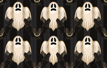 Wall Mural - Halloween seamless pattern. Digital design elements for Halloween. Perfect for decoration, wrapping papers, greeting cards, web page background and other print projects.