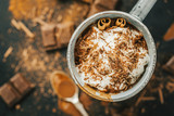 Fototapeta Na sufit - Tasty hot chocolate drink in mug