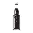 Bottle of beer or soda. Hand drawn vector illustration isolated on white.