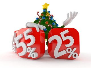 Poster - Christmas tree character behind percentage signs