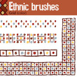 © javieruiz - Grid (color). 4 pattern brushes for Illustrator in tribal style, made from hand-drawn drawings. All brushes include outer and inner corner tiles.
