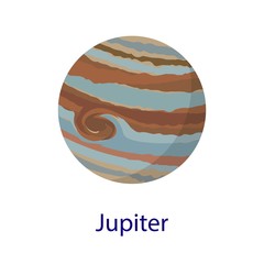 Wall Mural - jupiter planet icon. flat illustration of jupiter planet vector icon isolated on white background