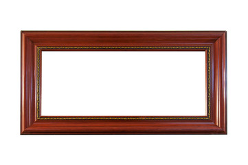 Wooden painted picture frame, isolated on white. With clipping path.