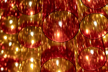 Red glass art