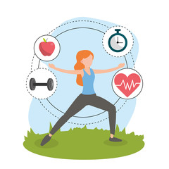 Wall Mural - health fitness cartoon