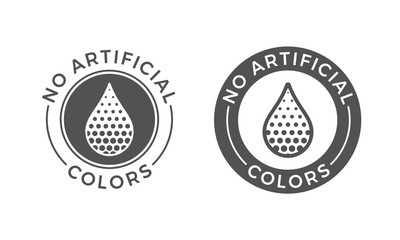 No artificial colors and dyes vector icon. Skin and body care cosmetic product medical color drop symbol