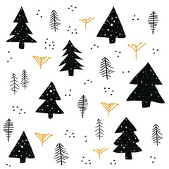 Canvas Print - Seamless pattern with Christmas tree