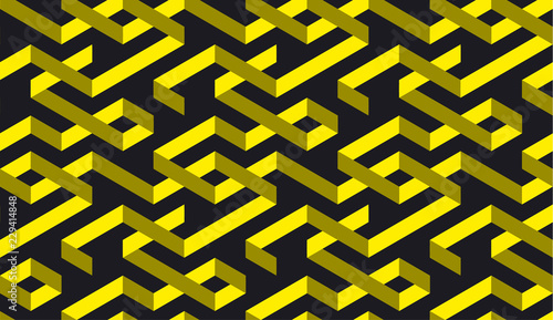 Black and yellow geometric ...
