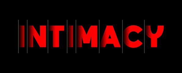 Wall Mural - Intimacy - red text written on black background