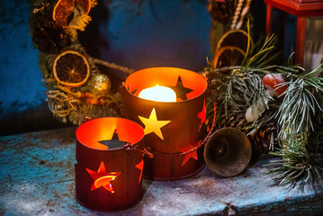 Poster - Christmas candles with stars