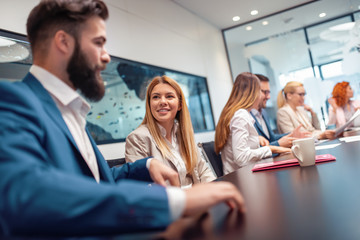 Wall Mural - Business people in modern office