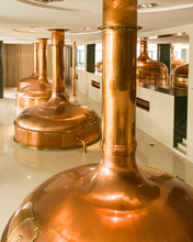 Copper Vats In Brewery