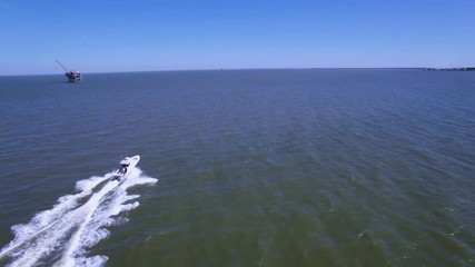 Sticker - 4k aerial drone footage of the ocean near Gulf Shores/Fort Morgan Alabama