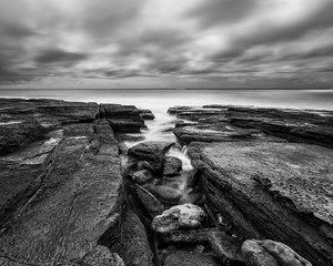 Seascape over rocks