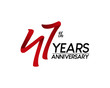 47 anniversary logo vector red ribbon