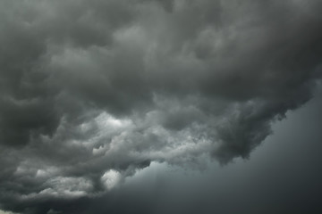 Wall Mural - motion of dark sky and black clouds, dramatic cumulonimbus cloud with rainy