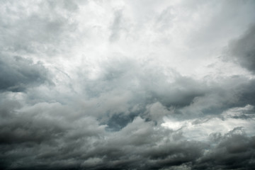 Wall Mural - dramatic black clouds and motion, dark sky with thunderstorm before rainy