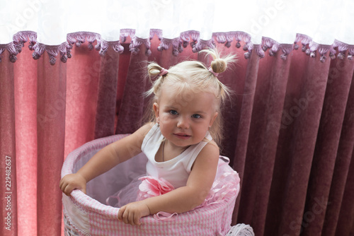 Beautiful Baby Girl Little Girl With Bun Ponytails Little Child