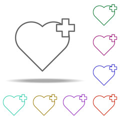 Poster - heart icon. Elements of medical in multi color style icons. Simple icon for websites, web design, mobile app, info graphics