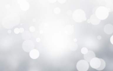 Silver light background with blur bokeh. beautiful christmas backdrop. festive defocused. cosmetic advertising design