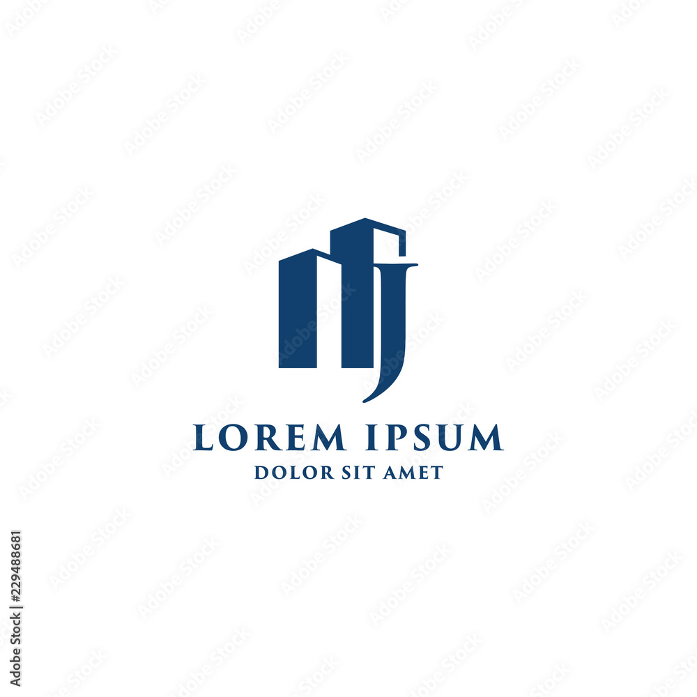 Letter J Building Logo Design Template Stock Vector | Adobe Stock
