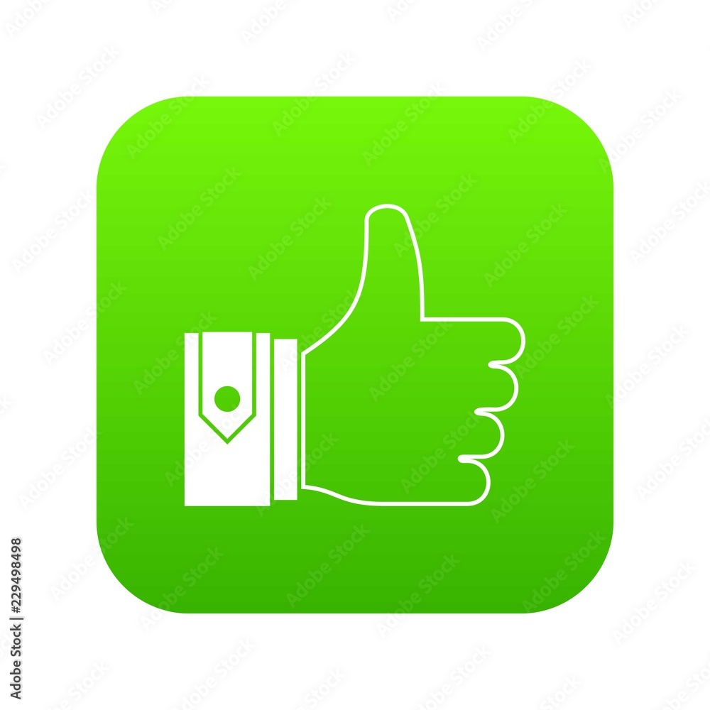 Thumbs up icon digital green for any design isolated on white vector ...