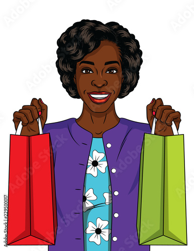 Vector Color Illustration Of A Beautiful African American Woman