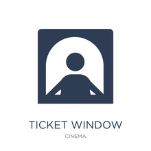 Ticket Window Icon. Trendy Flat Vector Ticket Window Icon On White Background From Cinema Collection