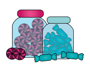 Sticker - glass jar sweet candies confectionery