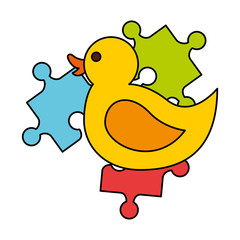 Sticker - rubber duck pieces puzzles kid toys