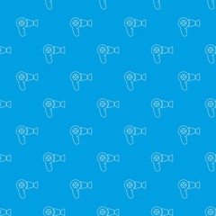 Canvas Print - Hair dryer pattern vector seamless blue repeat for any use