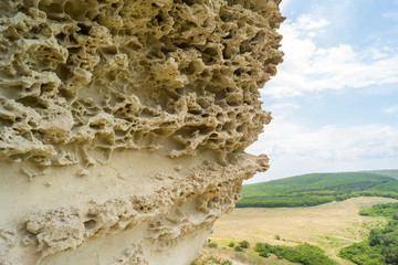 Texture of weathered rock in the mountains