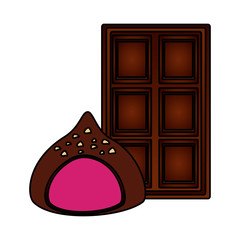 Sticker - caramel chocolate bar and stuffed bonbon